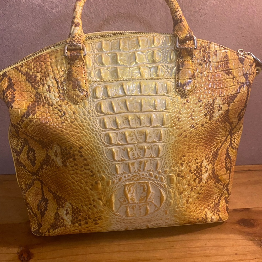 Large Yellow and Gold Brahmin Tote